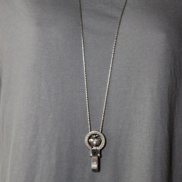 Brighton Clip ID Badge Floating Crystal Heart Long - Picture 2 of 5